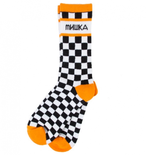 Socks: Cyrillic Checker Orange