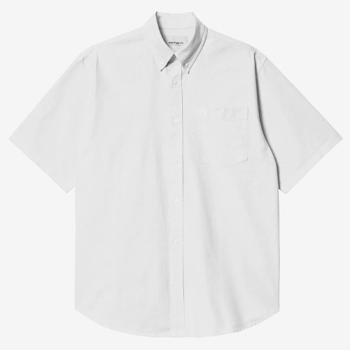 칼하트WIP S/S BRAXTON SHIRT WHITE/WHITE 반팔 브랙스턴 셔츠 화이트/화이트