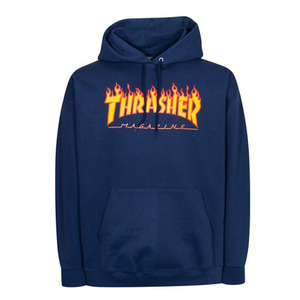 Thrasher Flame logo Hoodie navy