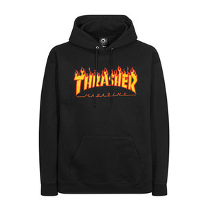 Thrasher Flame logo Hoodie black